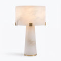 Alabaster Column Brass Table Lamp