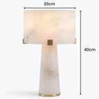 Alabaster Column Brass Table Lamp