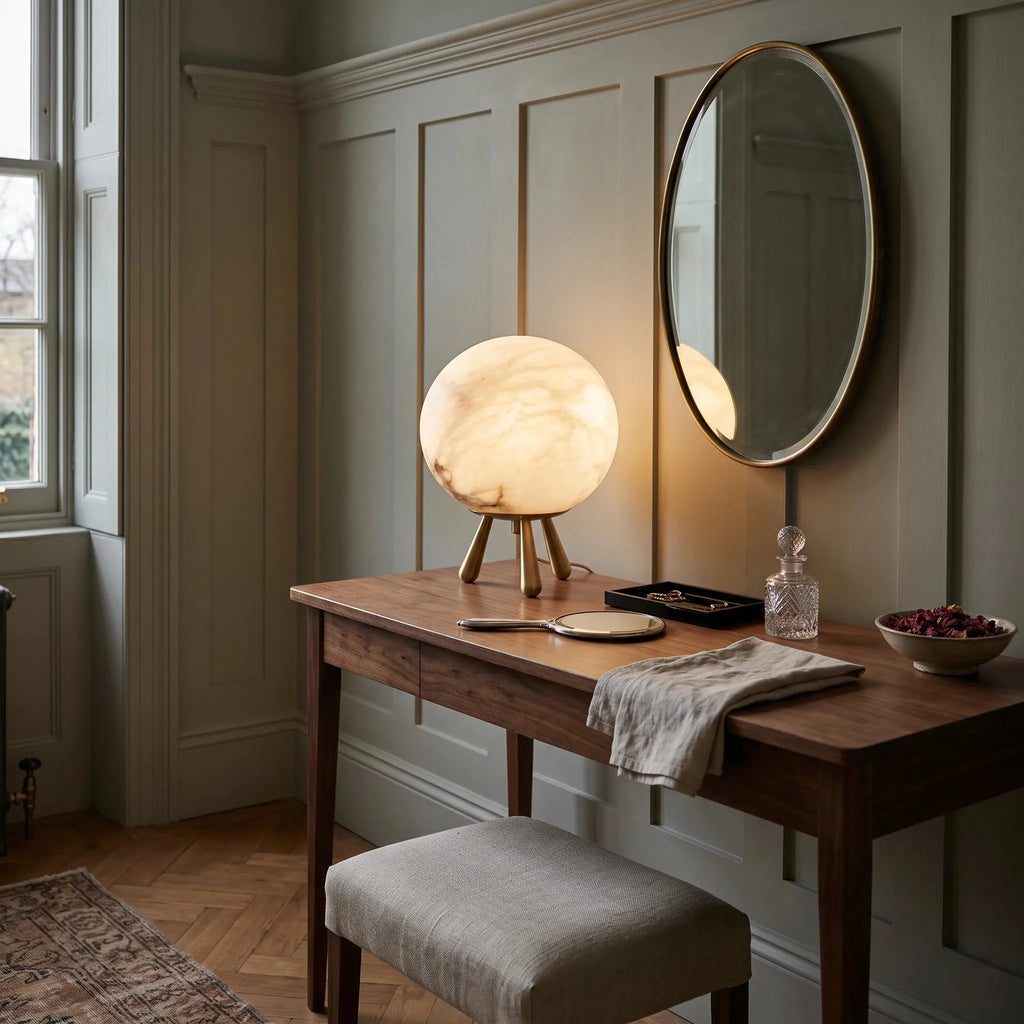 Alabaster Globe Four-Leg Table Lamp