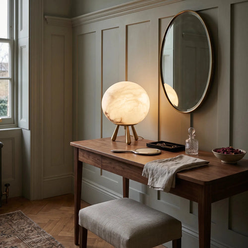 Alabaster Globe Four-Leg Table Lamp