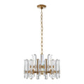 Antique Brass Crystal Prism Chandelier