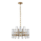 Antique Brass Crystal Prism Chandelier