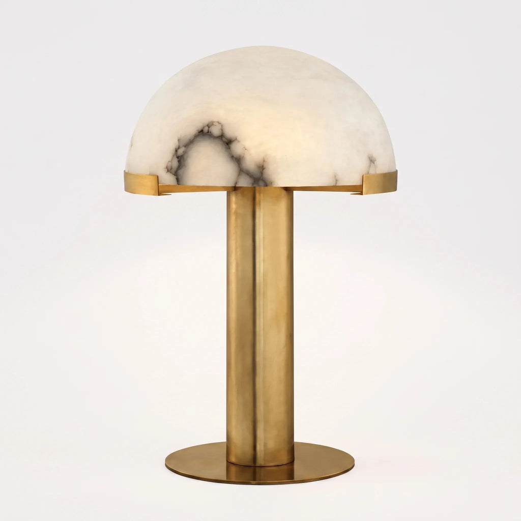 Art Deco Alabaster Dome Table Lamp