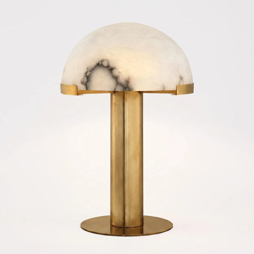 Art Deco Alabaster Dome Table Lamp