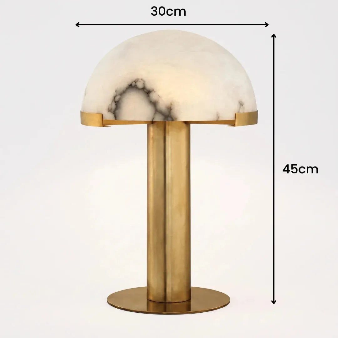 Art Deco Alabaster Dome Table Lamp