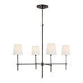 Bronze Four-Arm Linen Shade Chandelier
