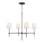 Bronze Four-Arm Linen Shade Chandelier