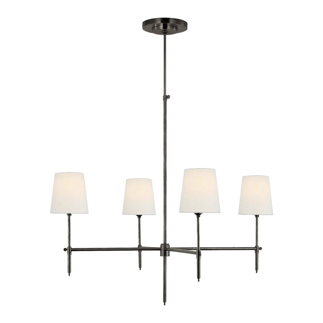 Bronze Four-Arm Linen Shade Chandelier