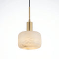 Compact Alabaster Drum Pendant Light