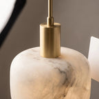 Compact Alabaster Drum Pendant Light