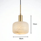 Compact Alabaster Drum Pendant Light