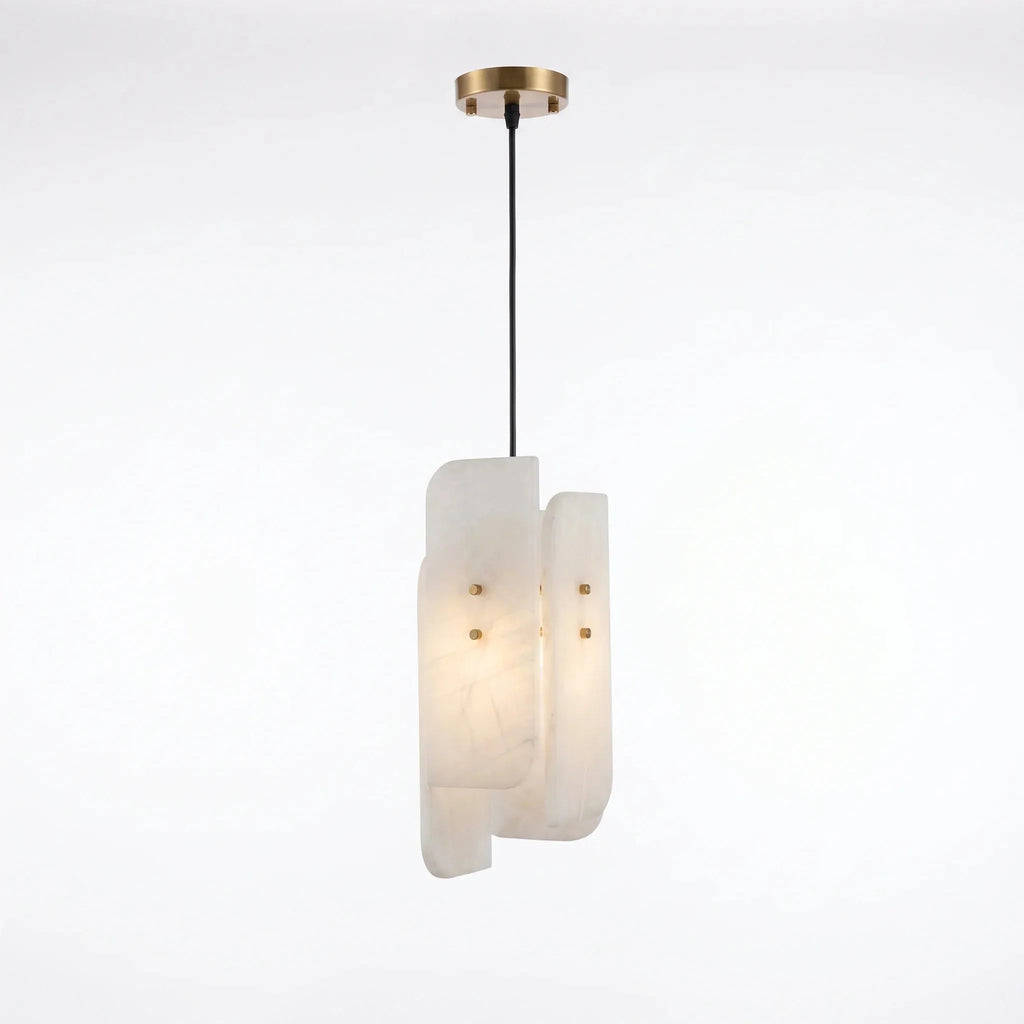 Curved Panel Alabaster Pendant Light