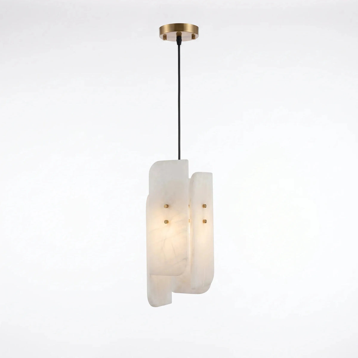 Curved Panel Alabaster Pendant Light