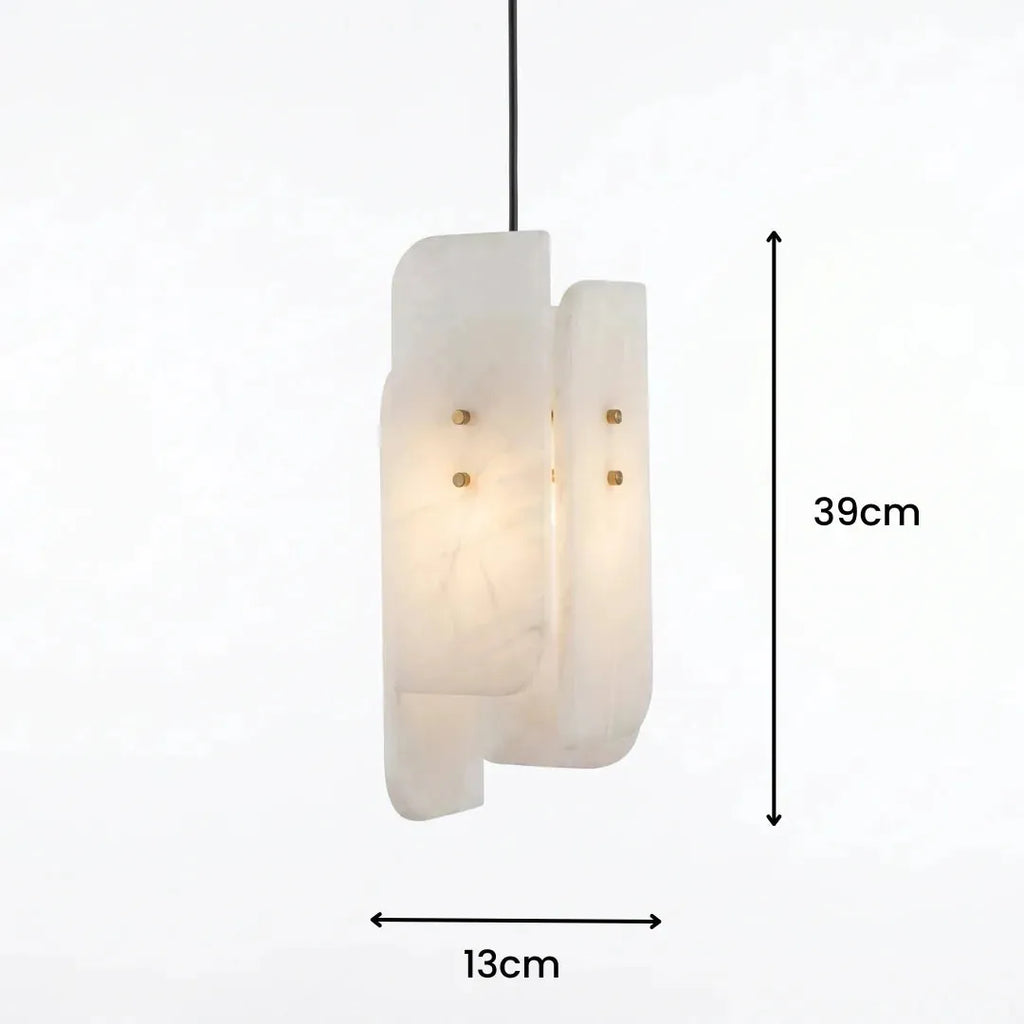 Curved Panel Alabaster Pendant Light