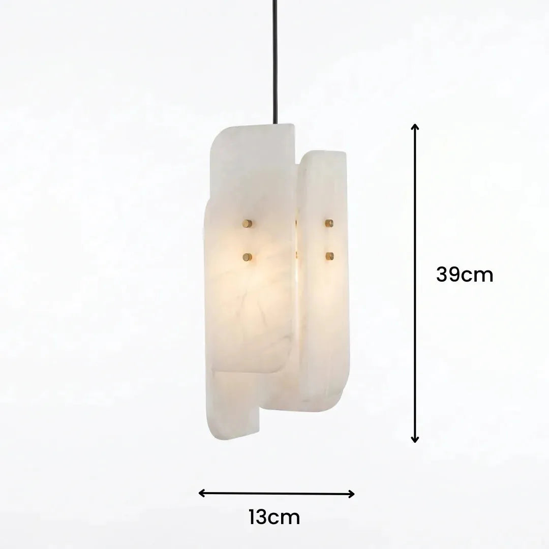 Curved Panel Alabaster Pendant Light
