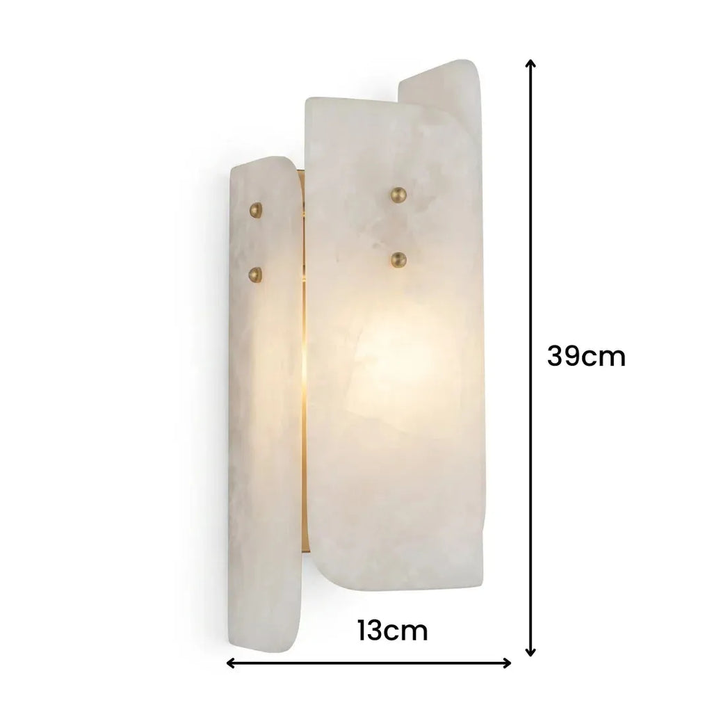 Curved Panel Alabaster Wall Light