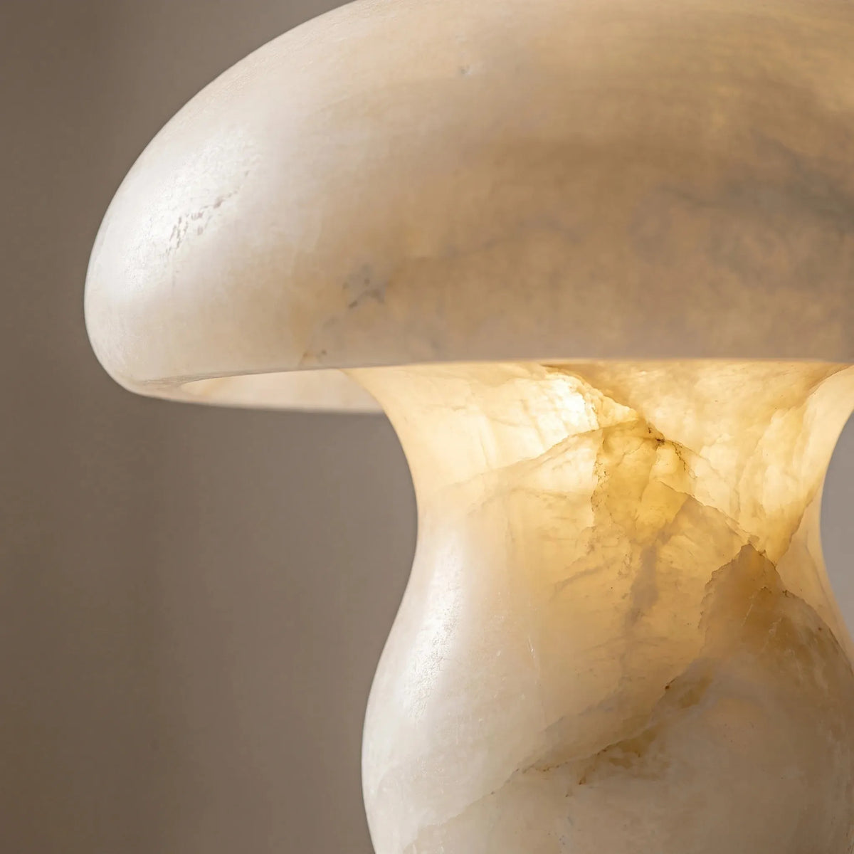 Domed Alabaster Mushroom Table Lamp