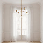 Five-Globe Brass Mobile Chandelier