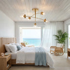 Five-Globe Brass Mobile Chandelier