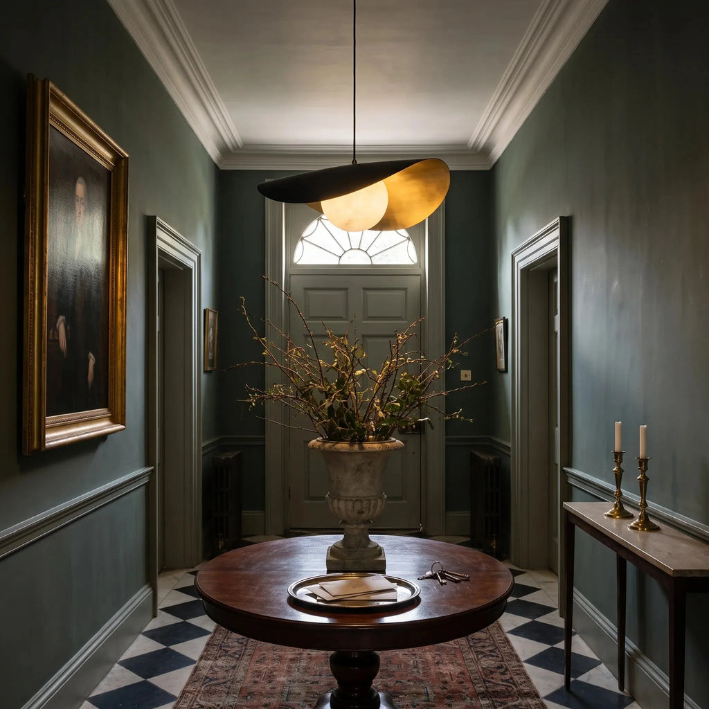 Folded Disc Alabaster Pendant Light