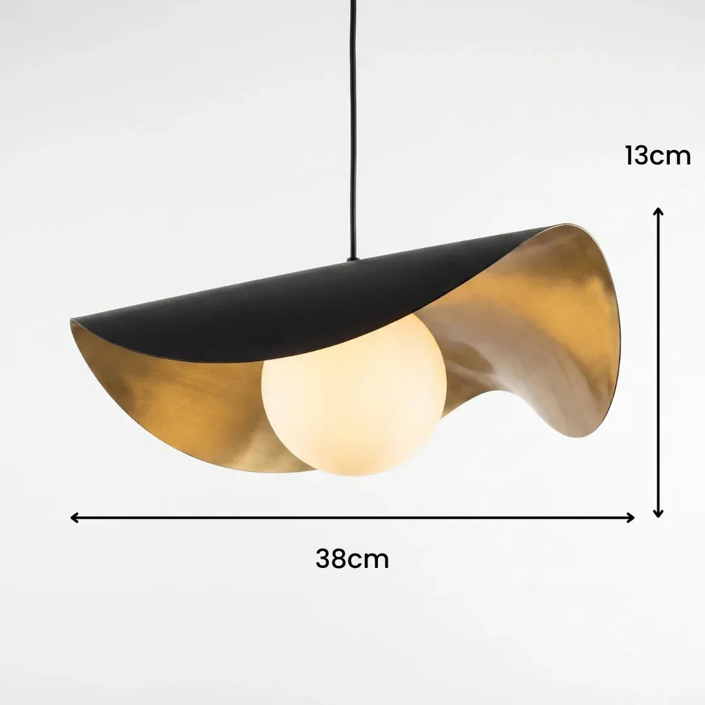 Folded Disc Alabaster Pendant Light