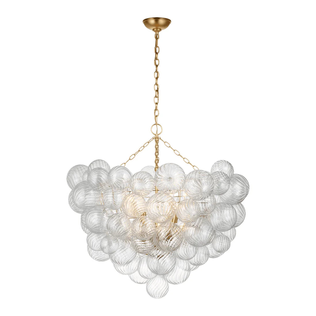 Gilded Swirled Glass Bubble Chandelier