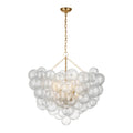 Gilded Swirled Glass Bubble Chandelier