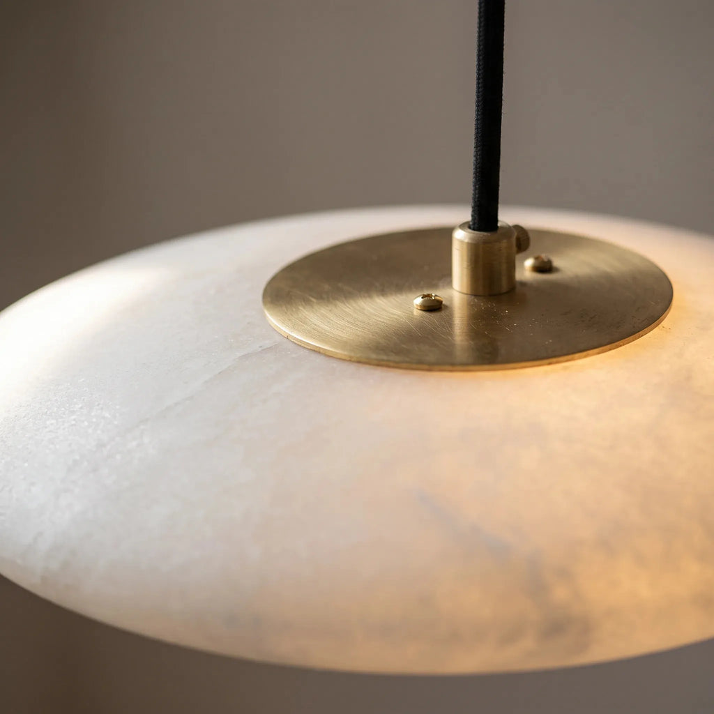 Low Dome Alabaster Pendant Light