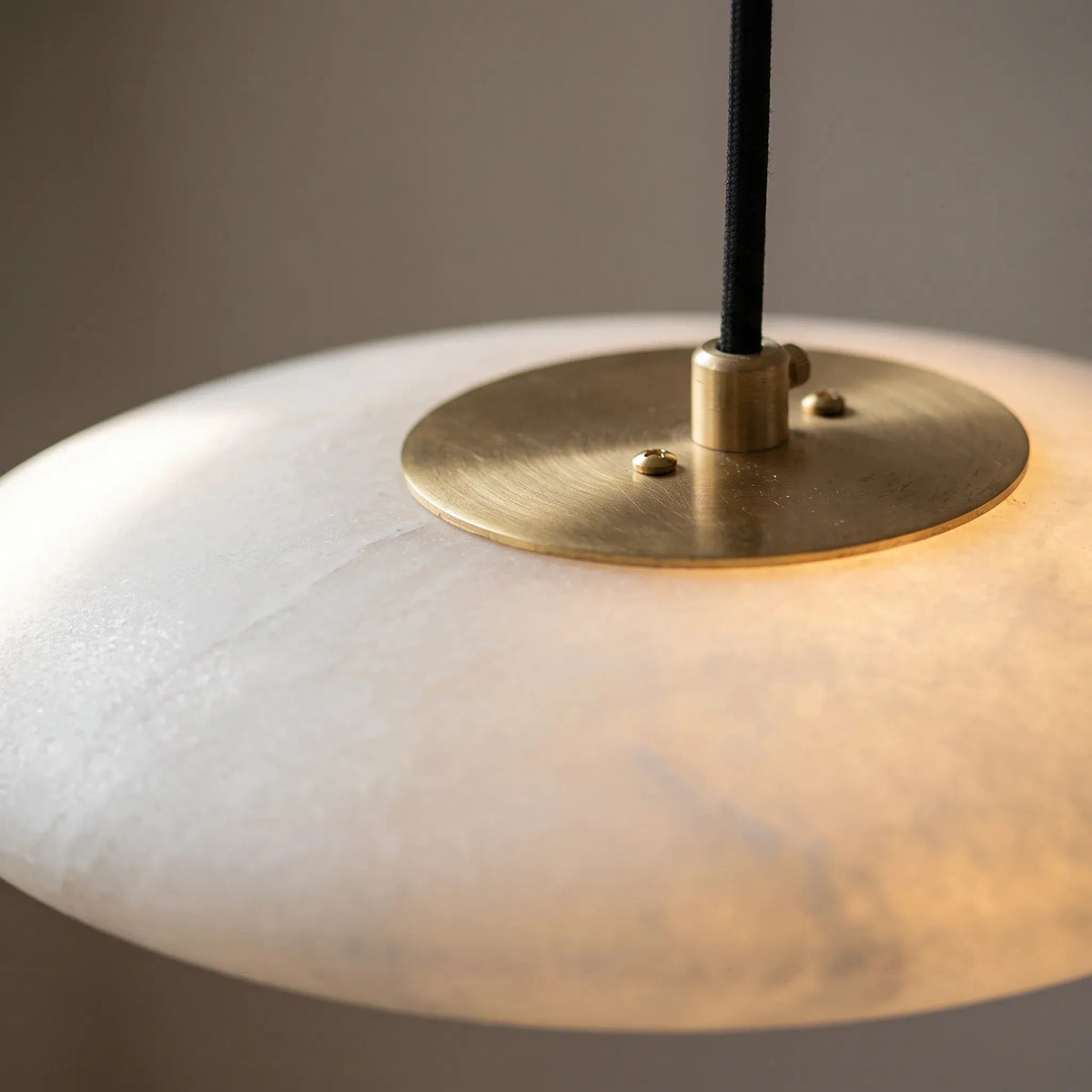Low Dome Alabaster Pendant Light