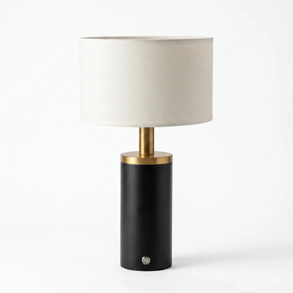Matte Black Drum Shade Table Lamp