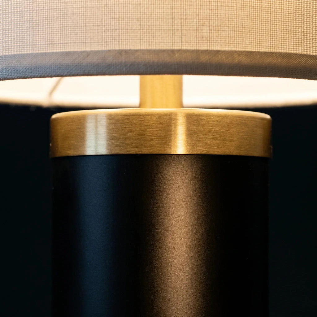 Matte Black Drum Shade Table Lamp