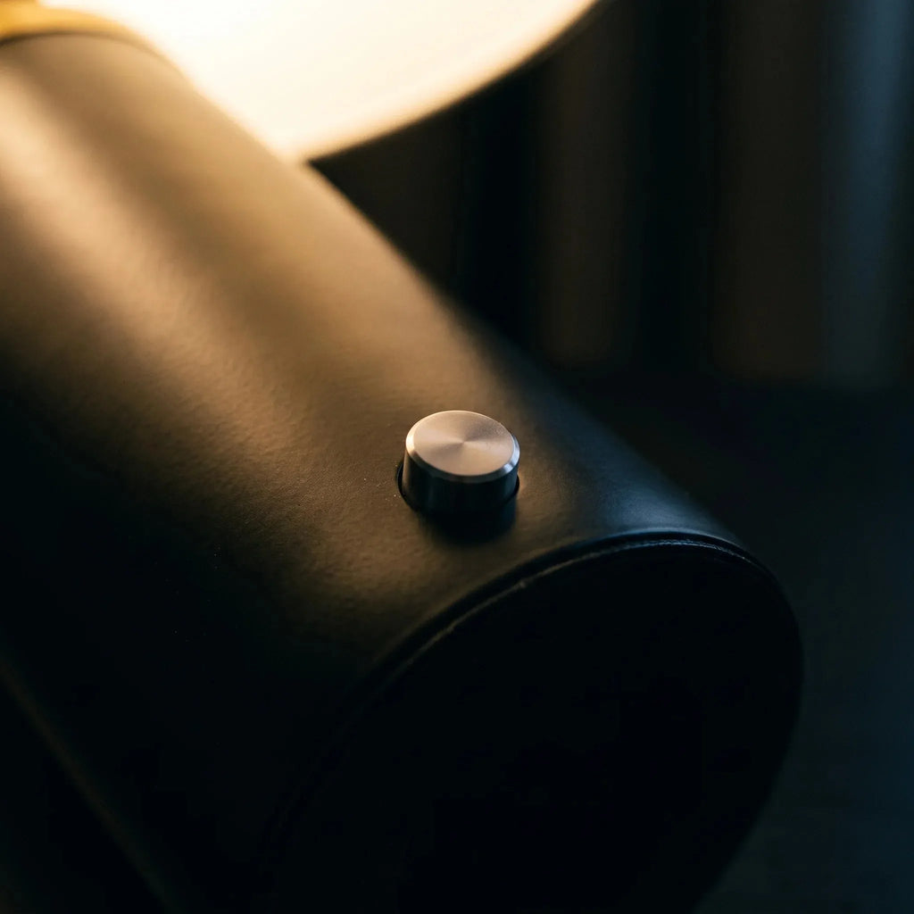 Matte Black Drum Shade Table Lamp