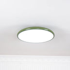 Tilting disc ceiling light, in green