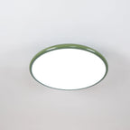 Tilting disc ceiling light, in green