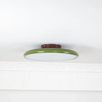 Tilting disc ceiling light, in green