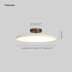 Tilting disc ceiling light, with measurements