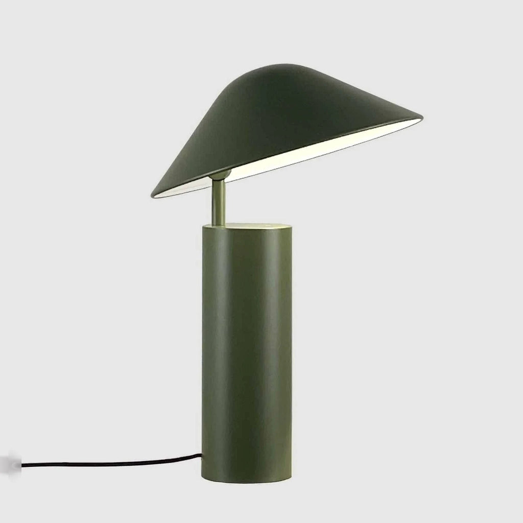 Adjustable cone shade steel table lamp, in Olive Green