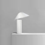 Adjustable cone shade steel table lamp, in White