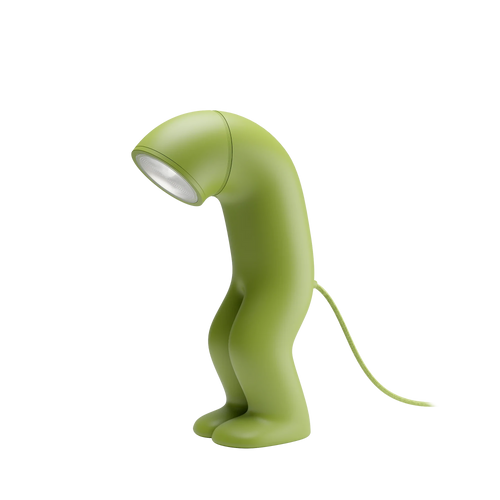 Adjustable-head figure table lamp, in Green