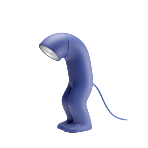 Adjustable-head figure table lamp, in Light Blue