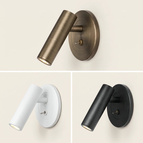 Adjustable Reading Wall Light in bronze, white and black