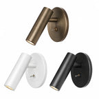 Adjustable reading wall light, in bronze, white and black