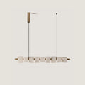Alabaster cube linear pendant, with aged gold fitting