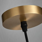 Alabaster cylinder pendant light, close-up of the ceiling plate