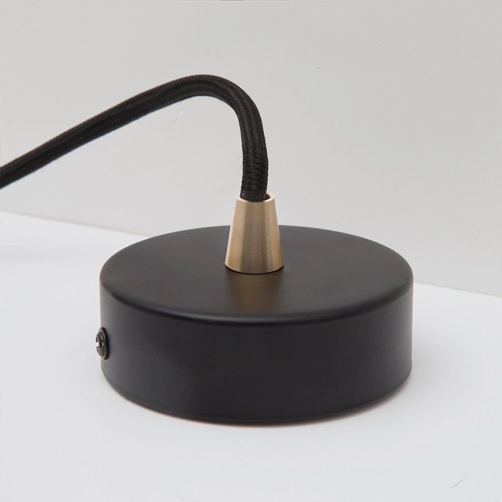 Amber filament globe bulb pendant, black ceiling canopy