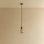 Amber Filament Globe Bulb Pendant, in walnut, unlit