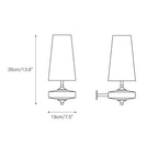 Walnut and antique brass wall light, single version dimensions