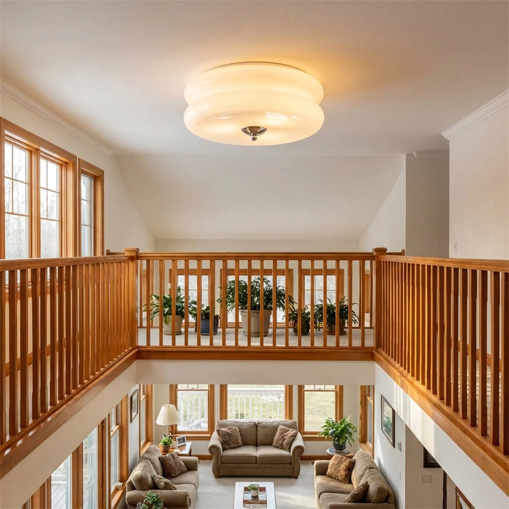 Art Deco flush ceiling light in a room
