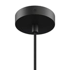 Large ash veneer drum pendant, black ceiling plate