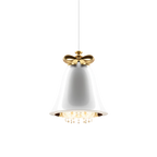 Bell pendant chandelier, in white